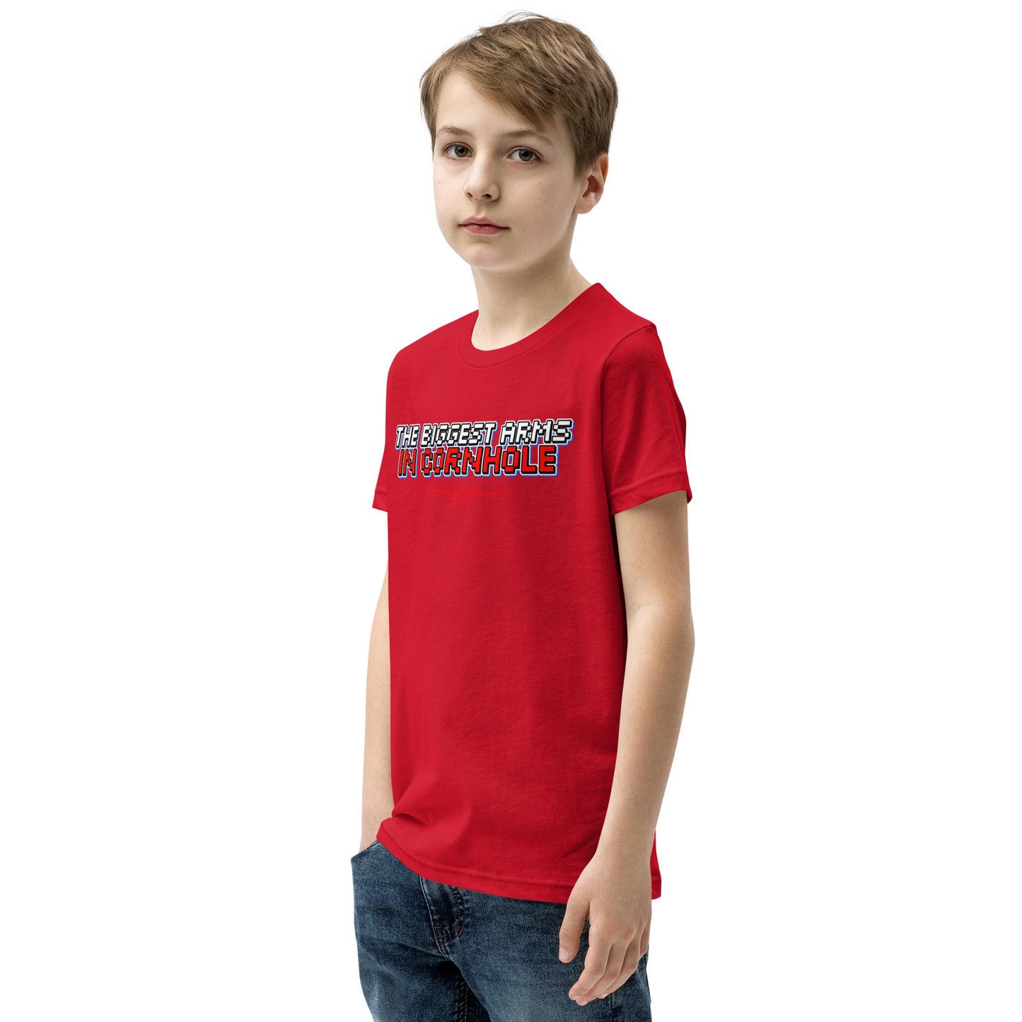 The Biggest Arms in Cornhole Youth Short Sleeve T-Shirt