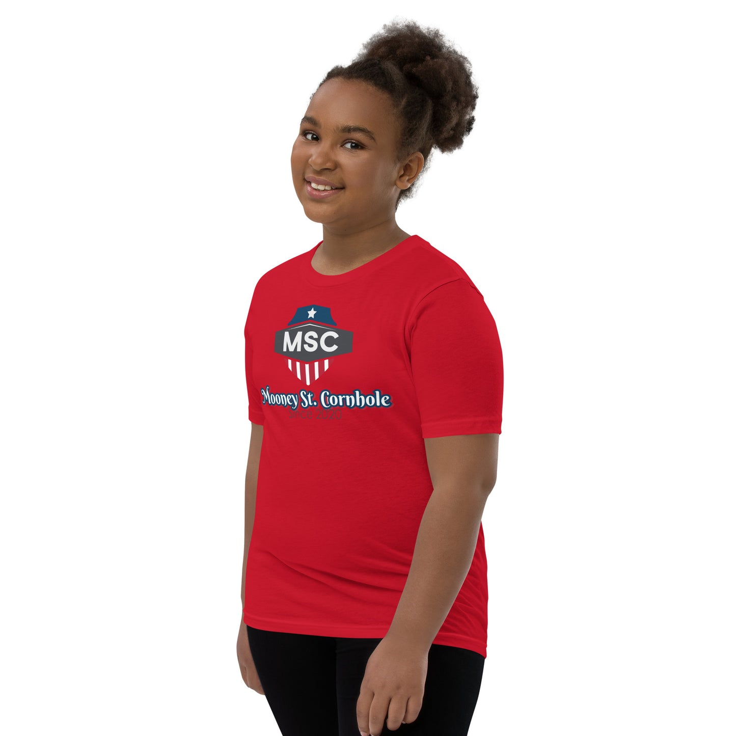 Mooney St. Cornhole Youth Short Sleeve T-Shirt