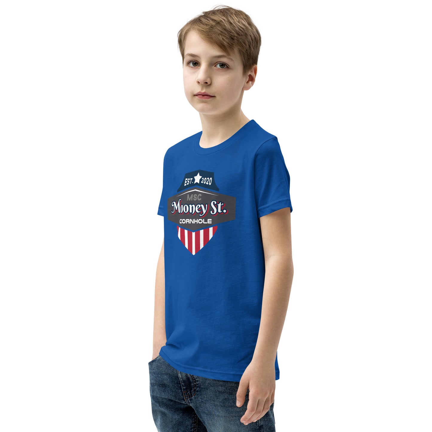 Mooney St. Cornhole Youth Short Sleeve T-Shirt