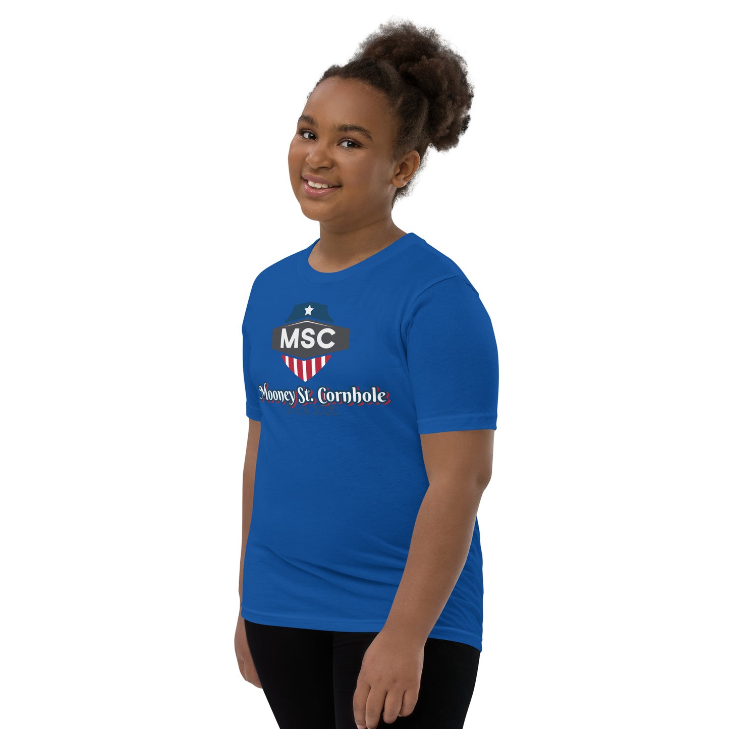 Mooney St. Cornhole Youth Short Sleeve T-Shirt