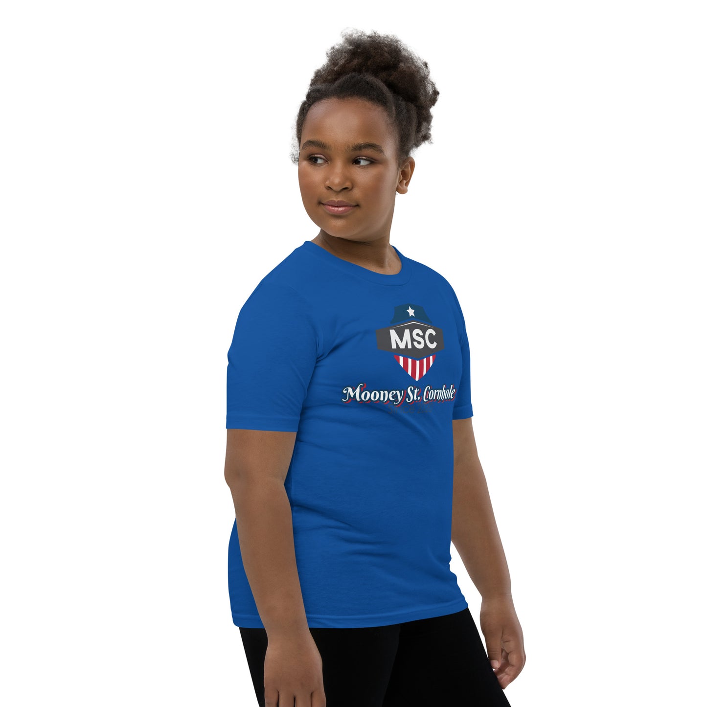 Mooney St. Cornhole Youth Short Sleeve T-Shirt