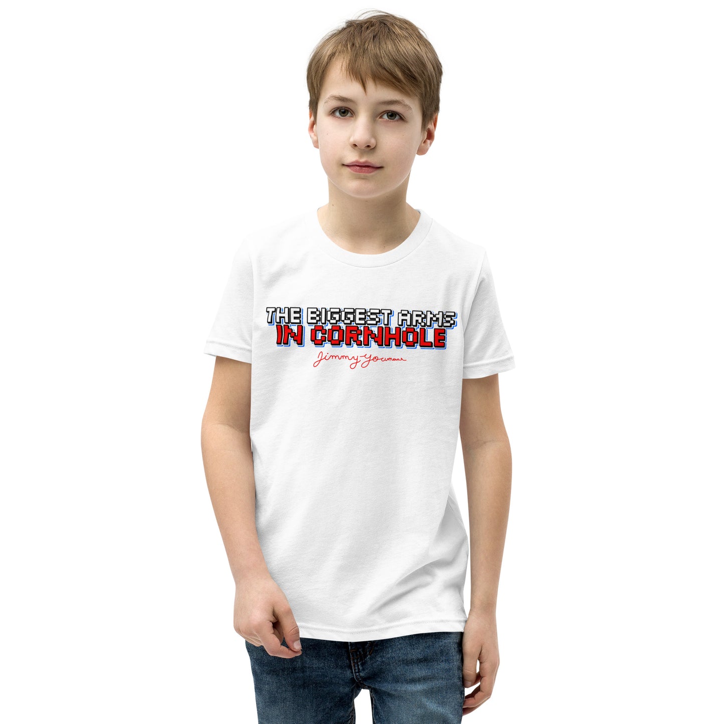 The Biggest Arms in Cornhole Youth Short Sleeve T-Shirt