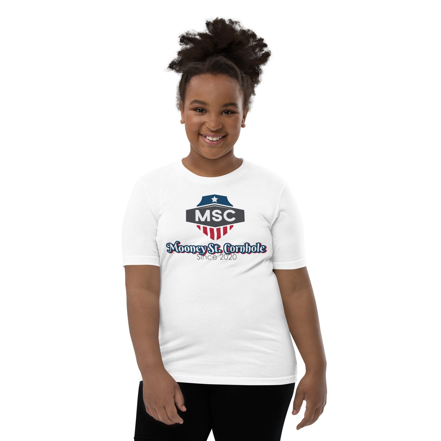 Mooney St. Cornhole Youth Short Sleeve T-Shirt