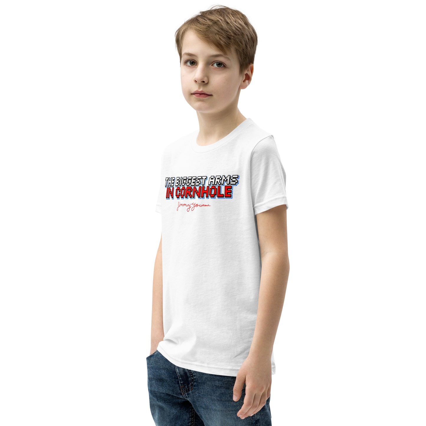 The Biggest Arms in Cornhole Youth Short Sleeve T-Shirt