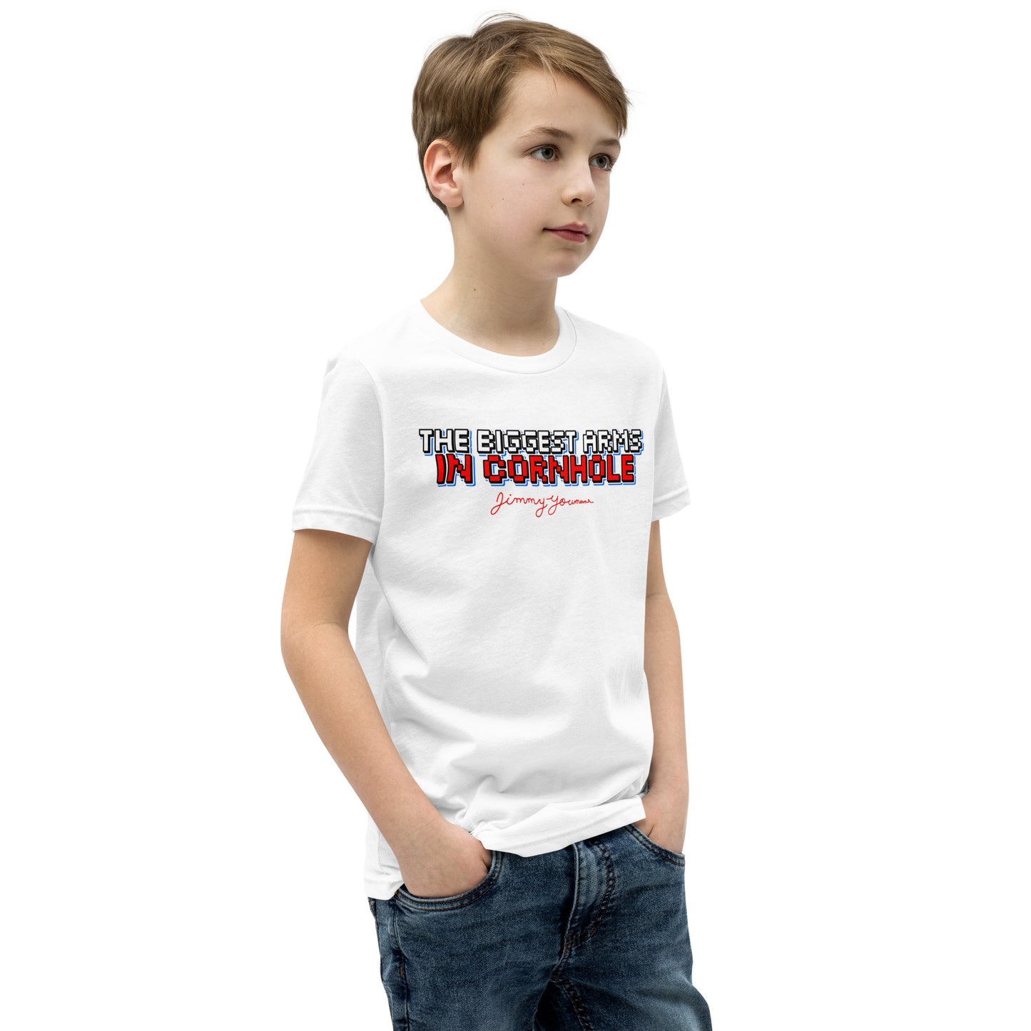 The Biggest Arms in Cornhole Youth Short Sleeve T-Shirt